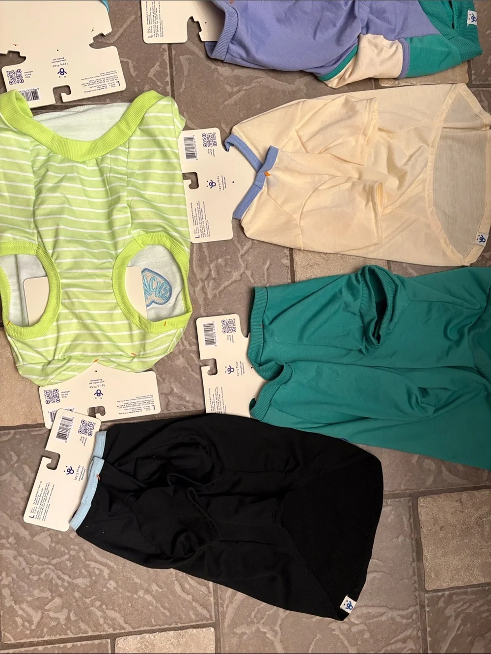 New Lot 7 dog clothes, dog shirts, size large 25-45lbs